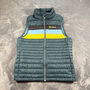 Cotopaxi Women’s Fuego Puffer Vest Green Black Blue Yellow Size Small